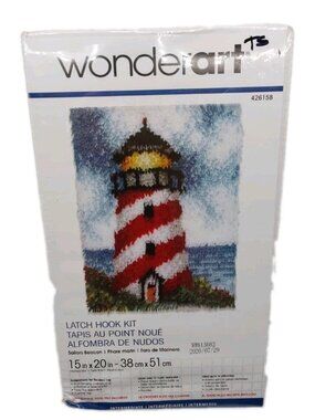 WonderArt Sailor’s Beacon Lighthouse Latch Hook Kit 15x20 READ